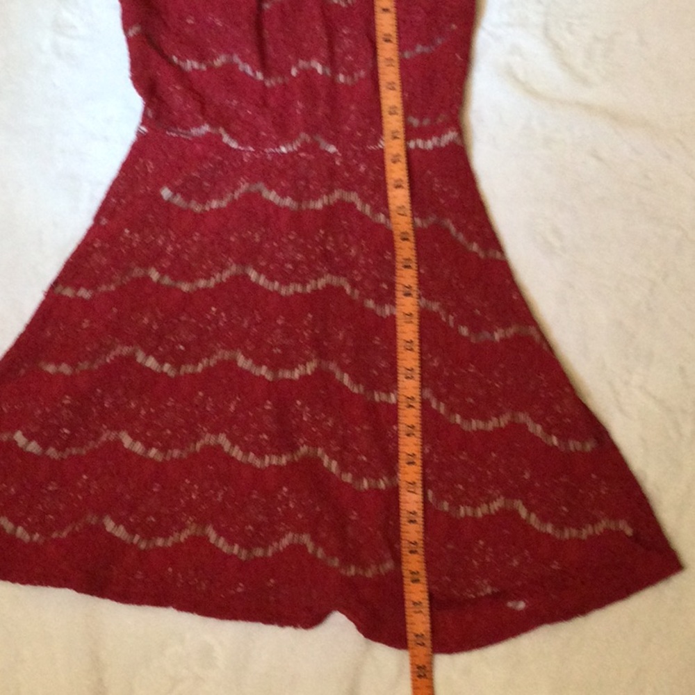 Love Fire Red Lace Sleeveless Midi Dress Perfect Valentine's Day Wonen's XS - Picture 8 of 12